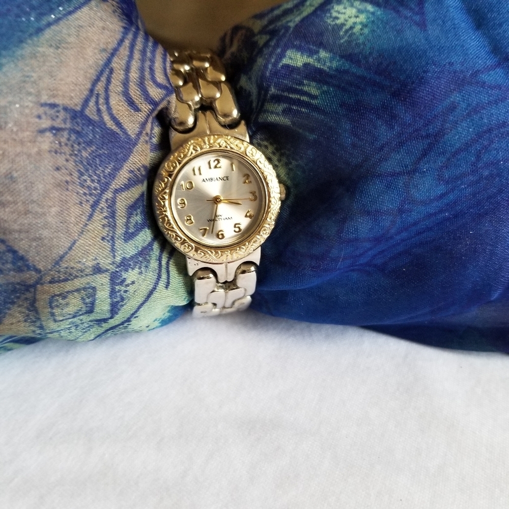 Ambiance By Waltham Ladies Silver & Goldtone Analog Wristwatch